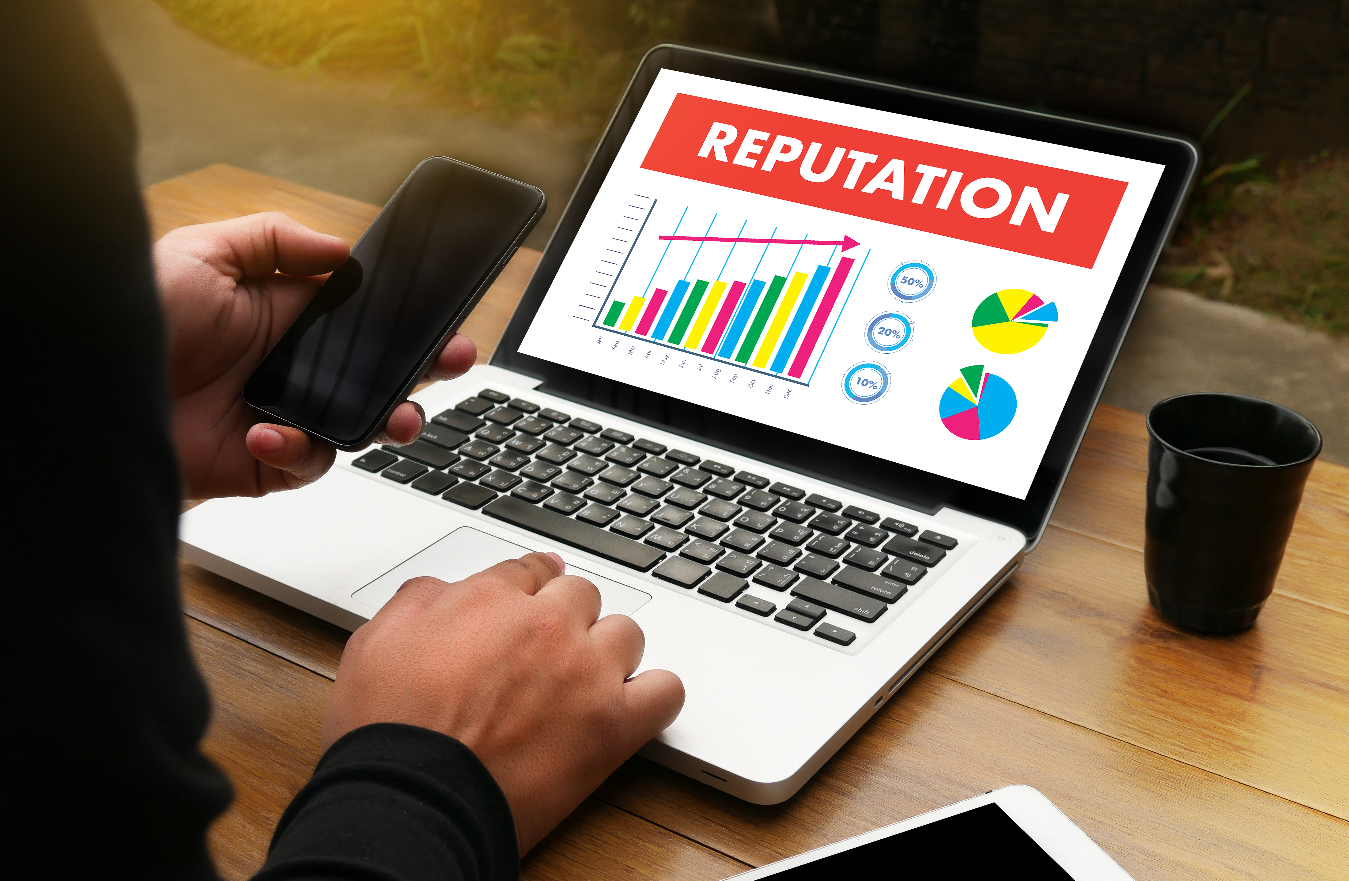 Graph illustrating increases in your business's reputation